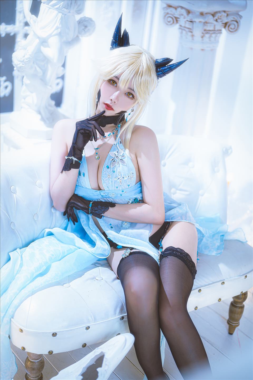 ネット上の人気者#Momoko葵葵 黒い槍のドレス ネット上の人気者-第15张