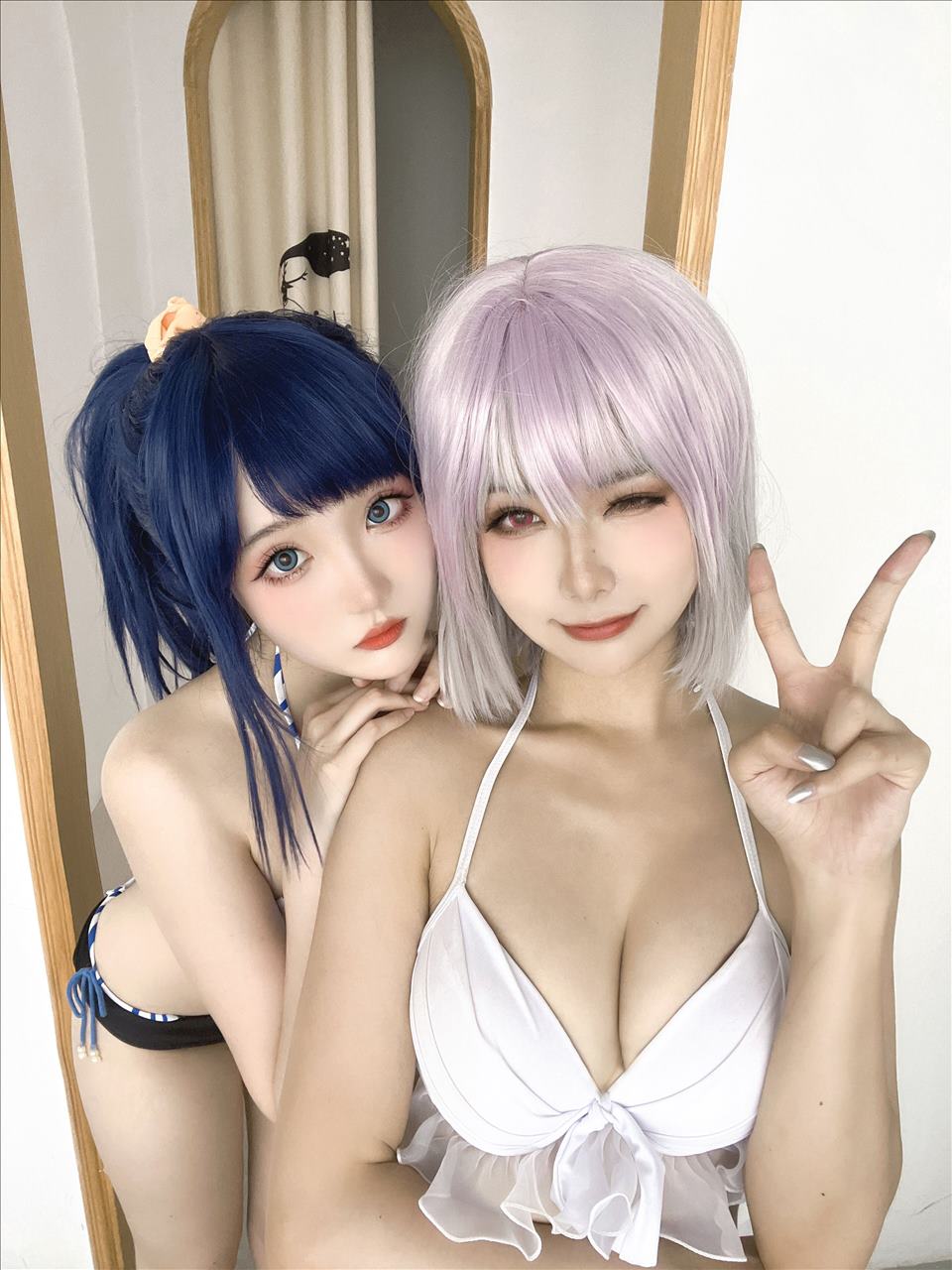 ネット上の人気者#Momoko葵葵 &瓜希ちゃん-宝多六花新条茜水着 ネット上の人気者-第18张