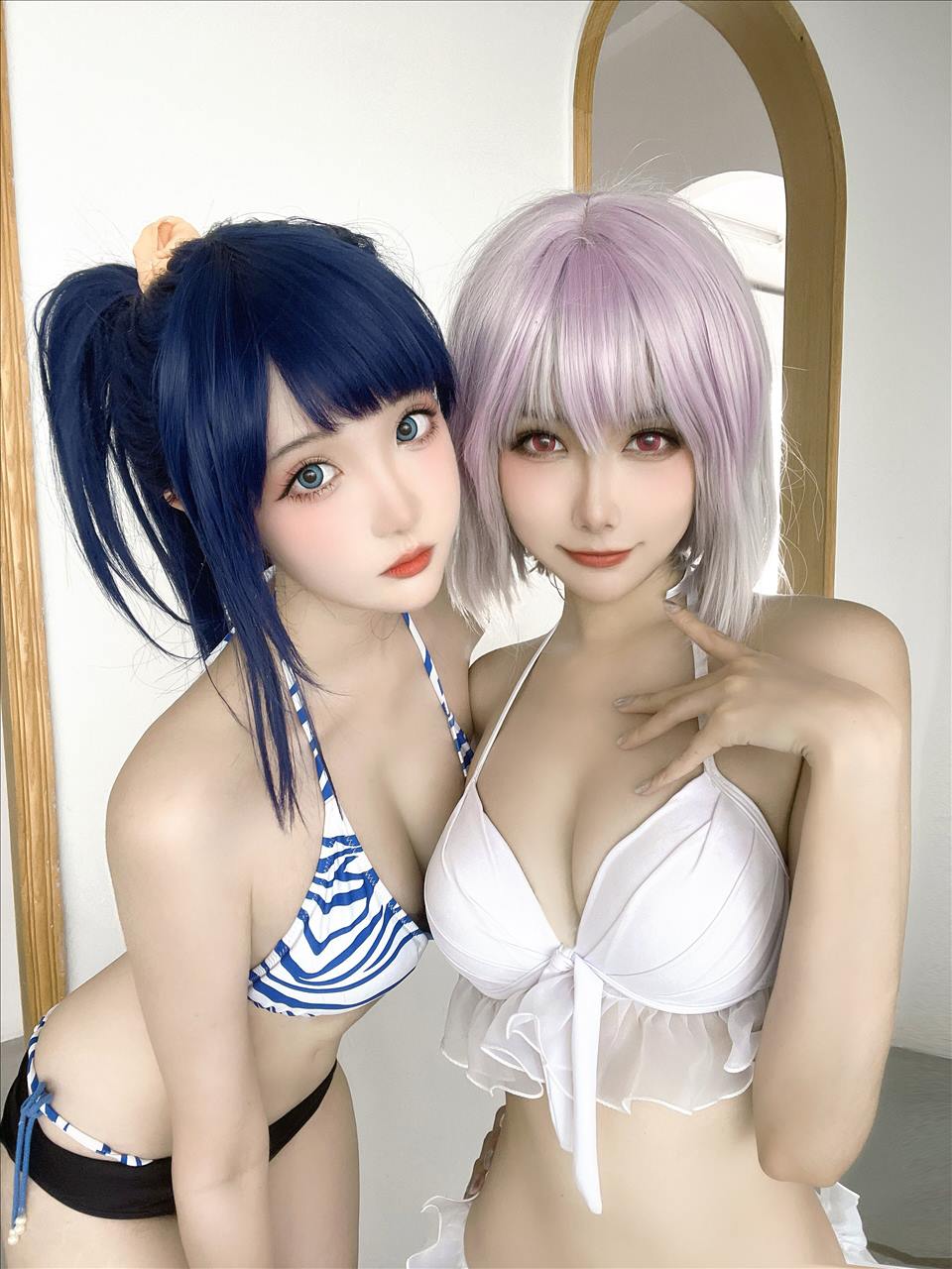 ネット上の人気者#Momoko葵葵 &瓜希ちゃん-宝多六花新条茜水着 ネット上の人気者-第3张