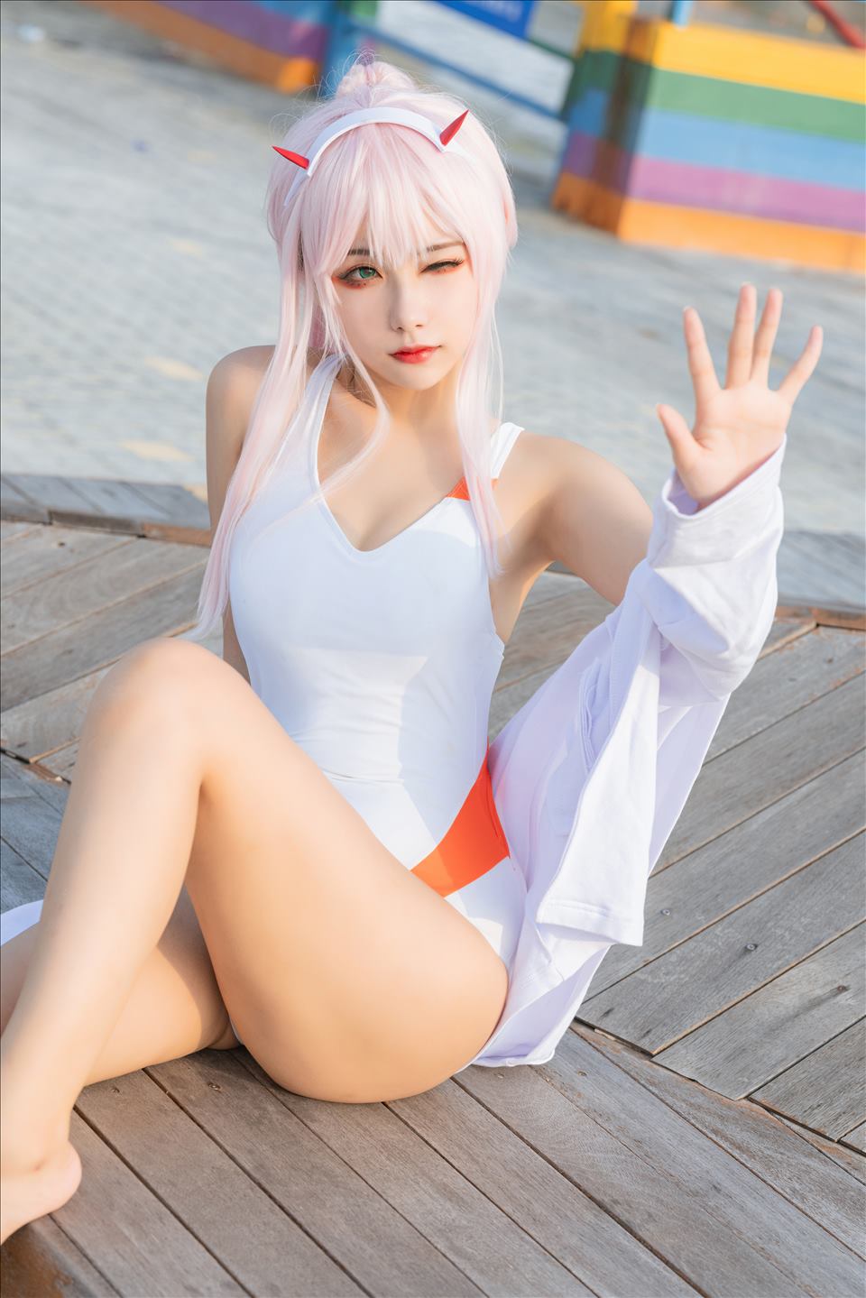 ネット上の人気者#Momoko葵葵 DARLING in the FRANXX 02水着バニー&花嫁 ネット上の人気者-第48张