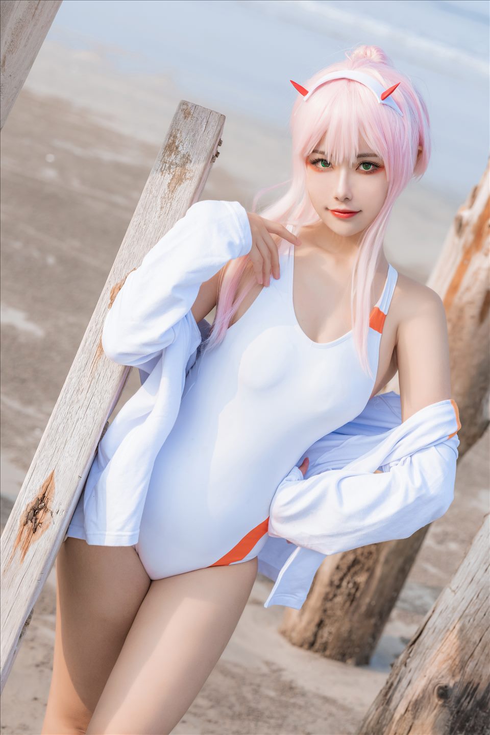 ネット上の人気者#Momoko葵葵 DARLING in the FRANXX 02水着バニー&花嫁 ネット上の人気者-第46张