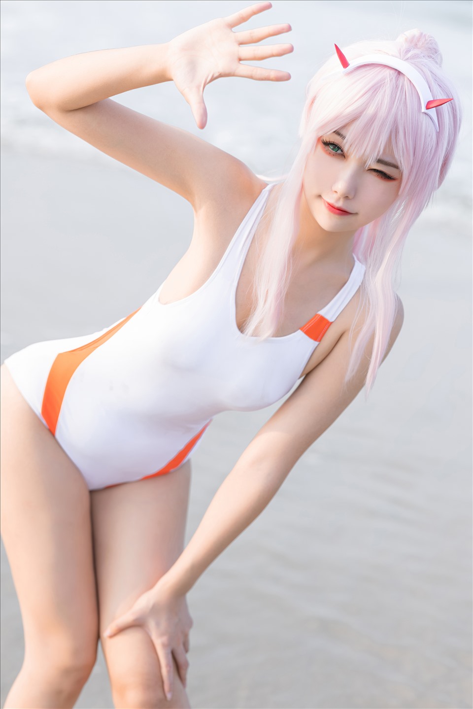 ネット上の人気者#Momoko葵葵 DARLING in the FRANXX 02水着バニー&花嫁 ネット上の人気者-第45张