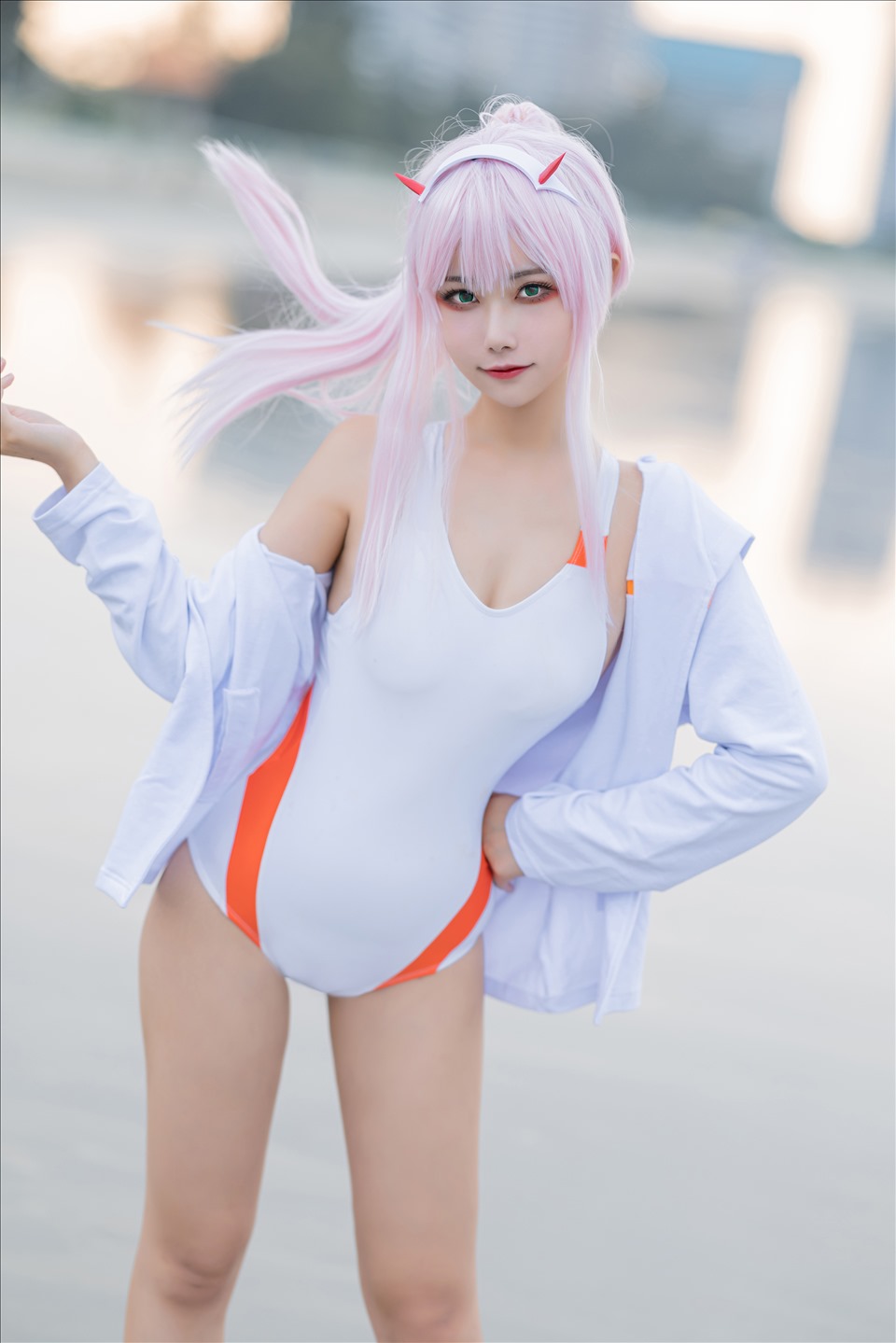 ネット上の人気者#Momoko葵葵 DARLING in the FRANXX 02水着バニー&花嫁 ネット上の人気者-第44张