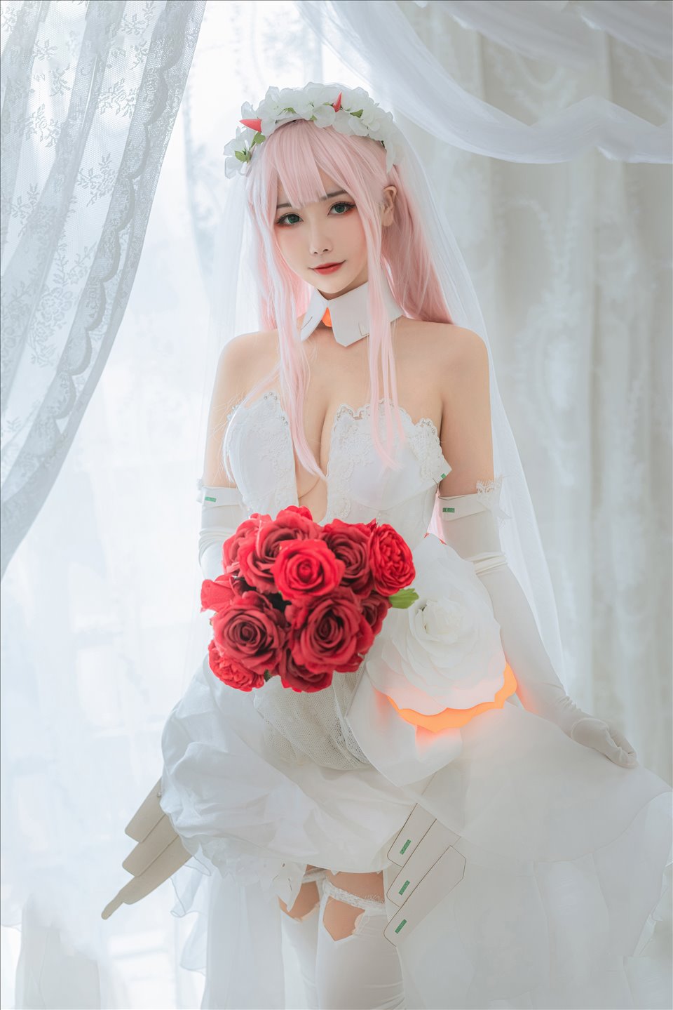 ネット上の人気者#Momoko葵葵 DARLING in the FRANXX 02水着バニー&花嫁 ネット上の人気者-第21张