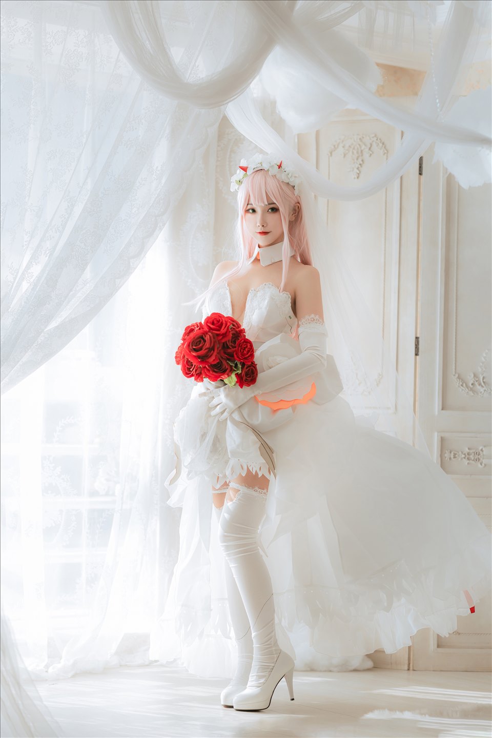 ネット上の人気者#Momoko葵葵 DARLING in the FRANXX 02水着バニー&花嫁 ネット上の人気者-第20张