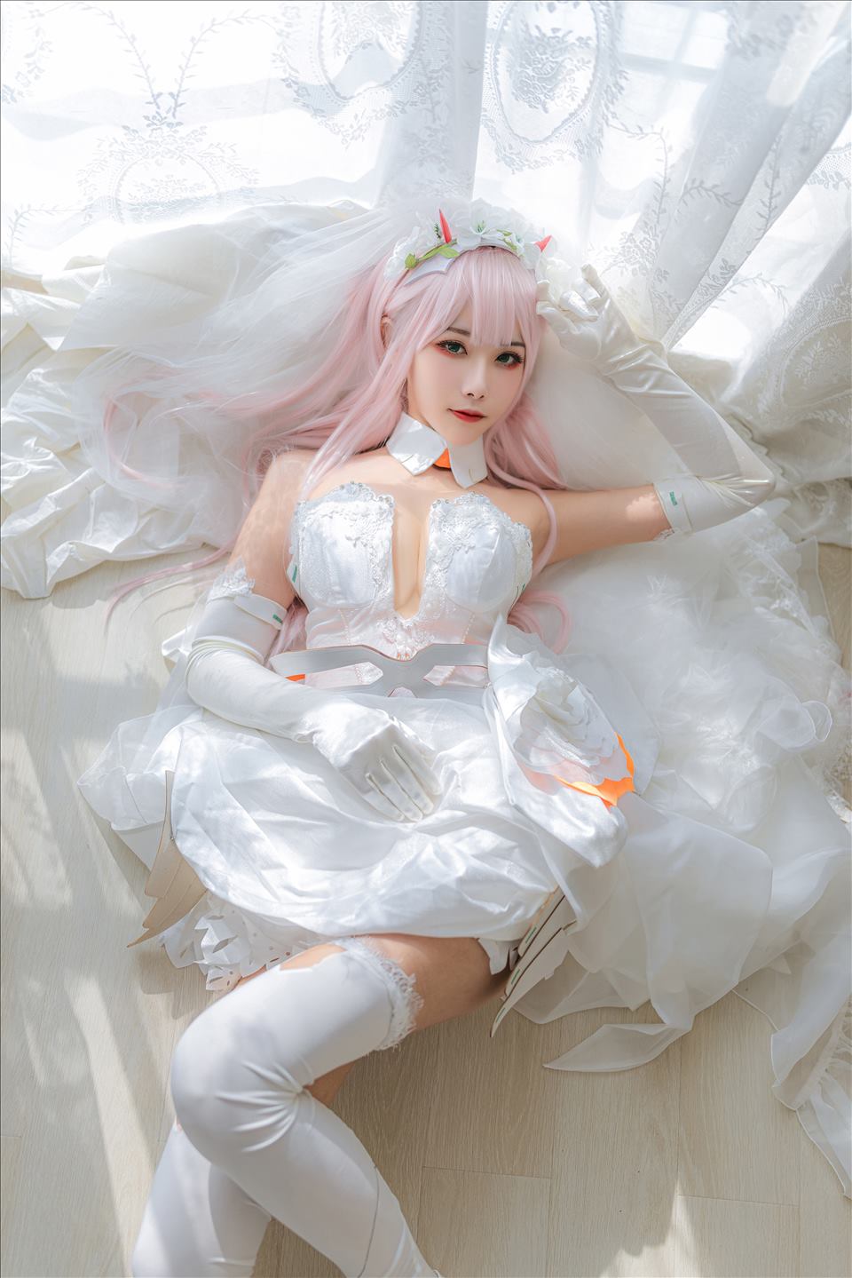 ネット上の人気者#Momoko葵葵 DARLING in the FRANXX 02水着バニー&花嫁 ネット上の人気者-第18张