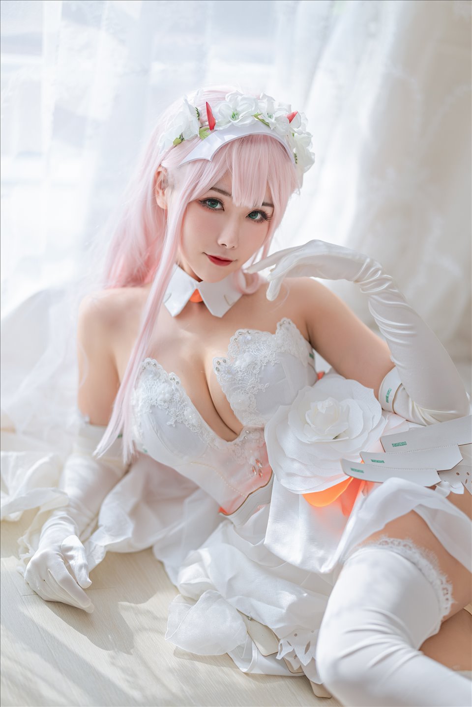 ネット上の人気者#Momoko葵葵 DARLING in the FRANXX 02水着バニー&花嫁 ネット上の人気者-第17张