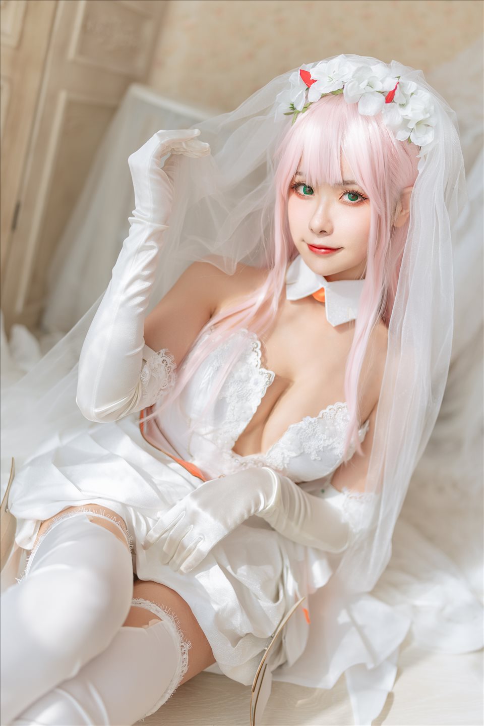 ネット上の人気者#Momoko葵葵 DARLING in the FRANXX 02水着バニー&花嫁 ネット上の人気者-第15张