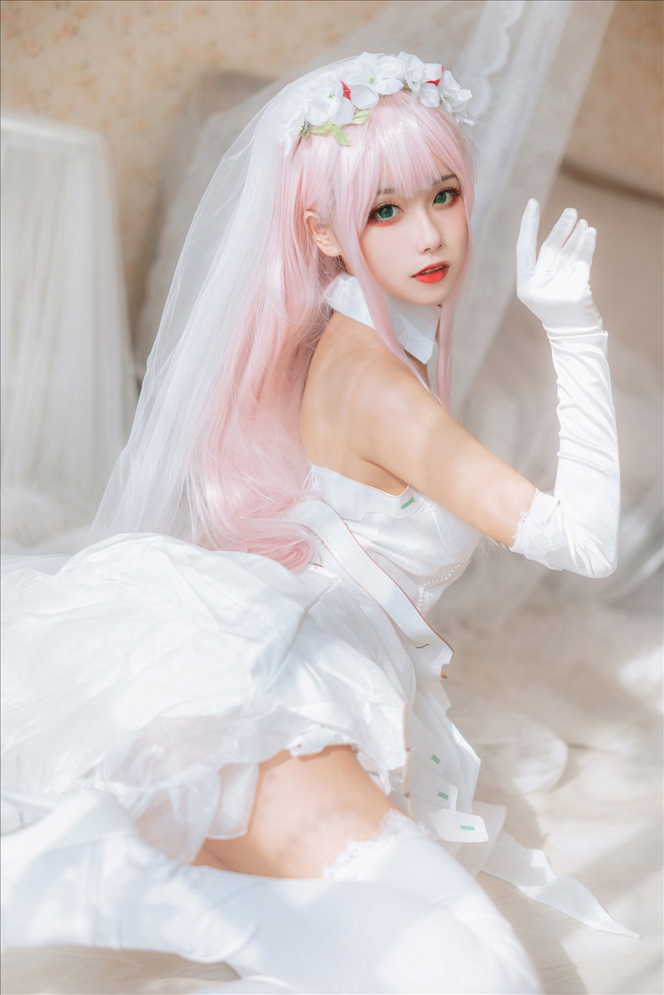 ネット上の人気者#Momoko葵葵 DARLING in the FRANXX 02水着バニー&花嫁 ネット上の人気者-第14张
