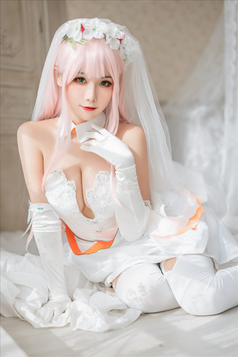 ネット上の人気者#Momoko葵葵 DARLING in the FRANXX 02水着バニー&花嫁 ネット上の人気者-第13张