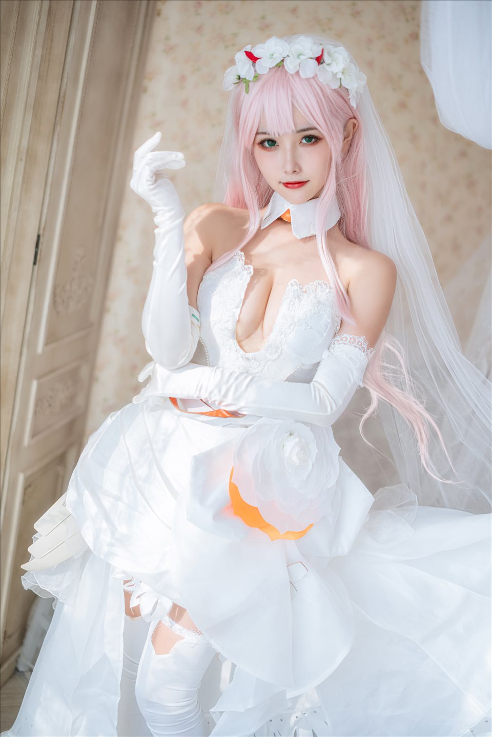 ネット上の人気者#Momoko葵葵 DARLING in the FRANXX 02水着バニー&花嫁 ネット上の人気者-第5张