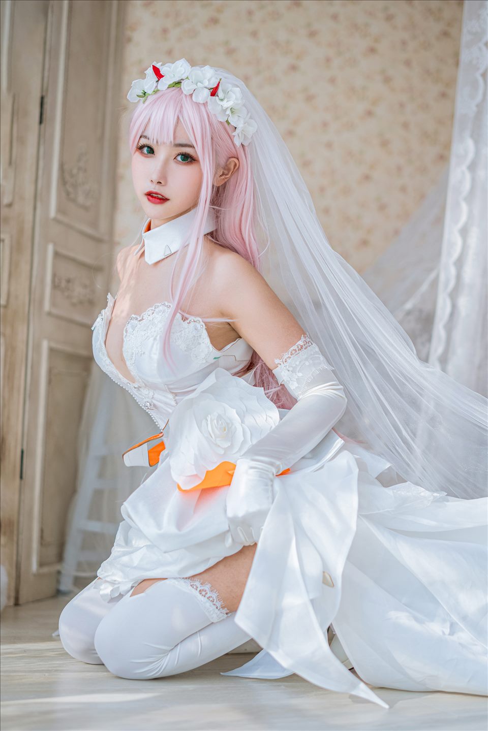 ネット上の人気者#Momoko葵葵 DARLING in the FRANXX 02水着バニー&花嫁 ネット上の人気者-第3张