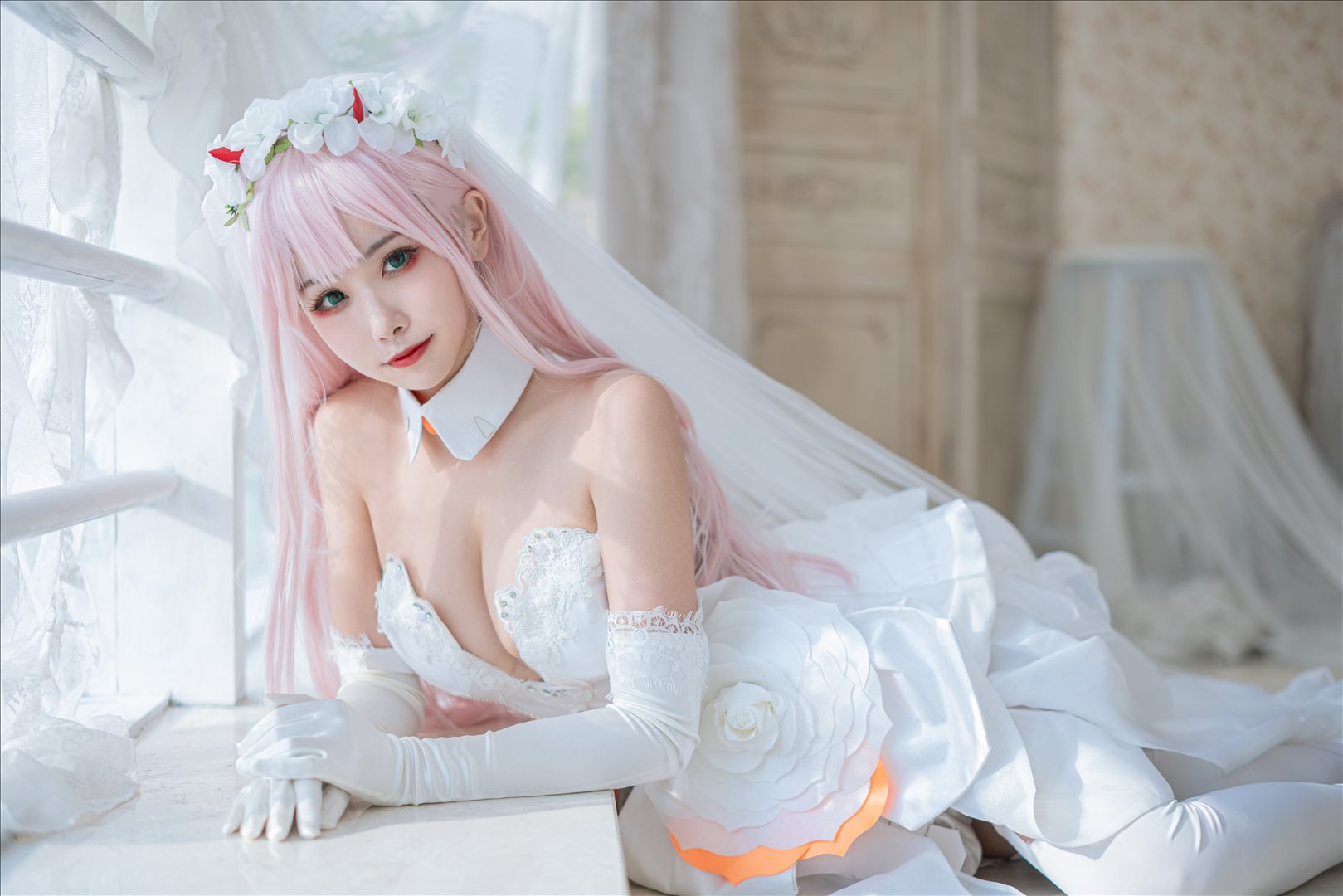 ネット上の人気者#Momoko葵葵 DARLING in the FRANXX 02水着バニー&花嫁 ネット上の人気者-第2张