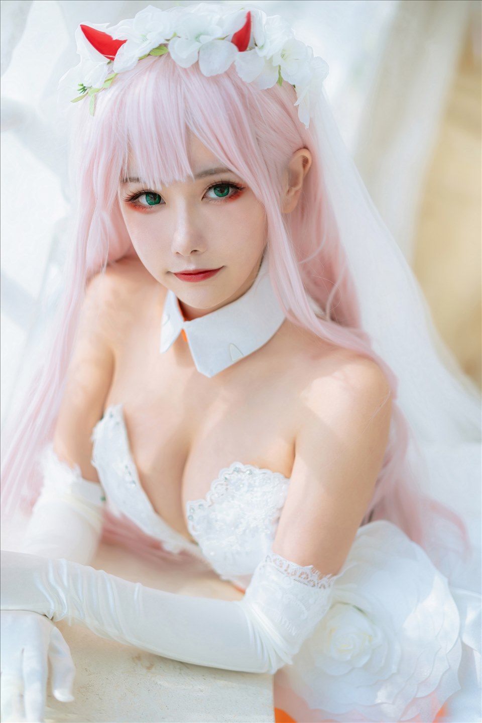 ネット上の人気者#Momoko葵葵 DARLING in the FRANXX 02水着バニー&花嫁 ネット上の人気者-第1张