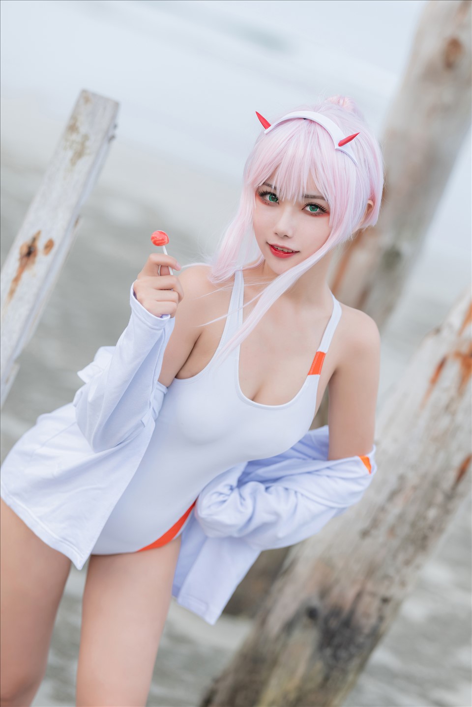 ネット上の人気者#Momoko葵葵 DARLING in the FRANXX 02水着バニー&花嫁 ネット上の人気者-第55张