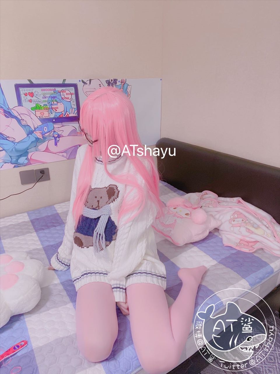 ネット上の人気者#ATサメ匹 ピンク ネット上の人気者-第2张