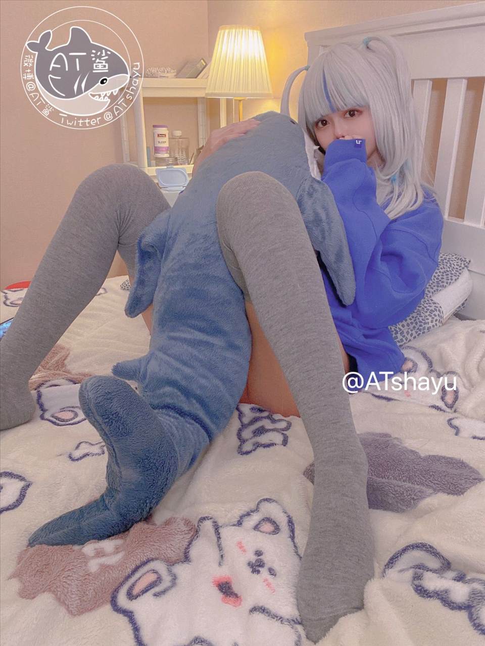 ネット上の人気者#ATサメ匹 青い上着 ネット上の人気者-第7张