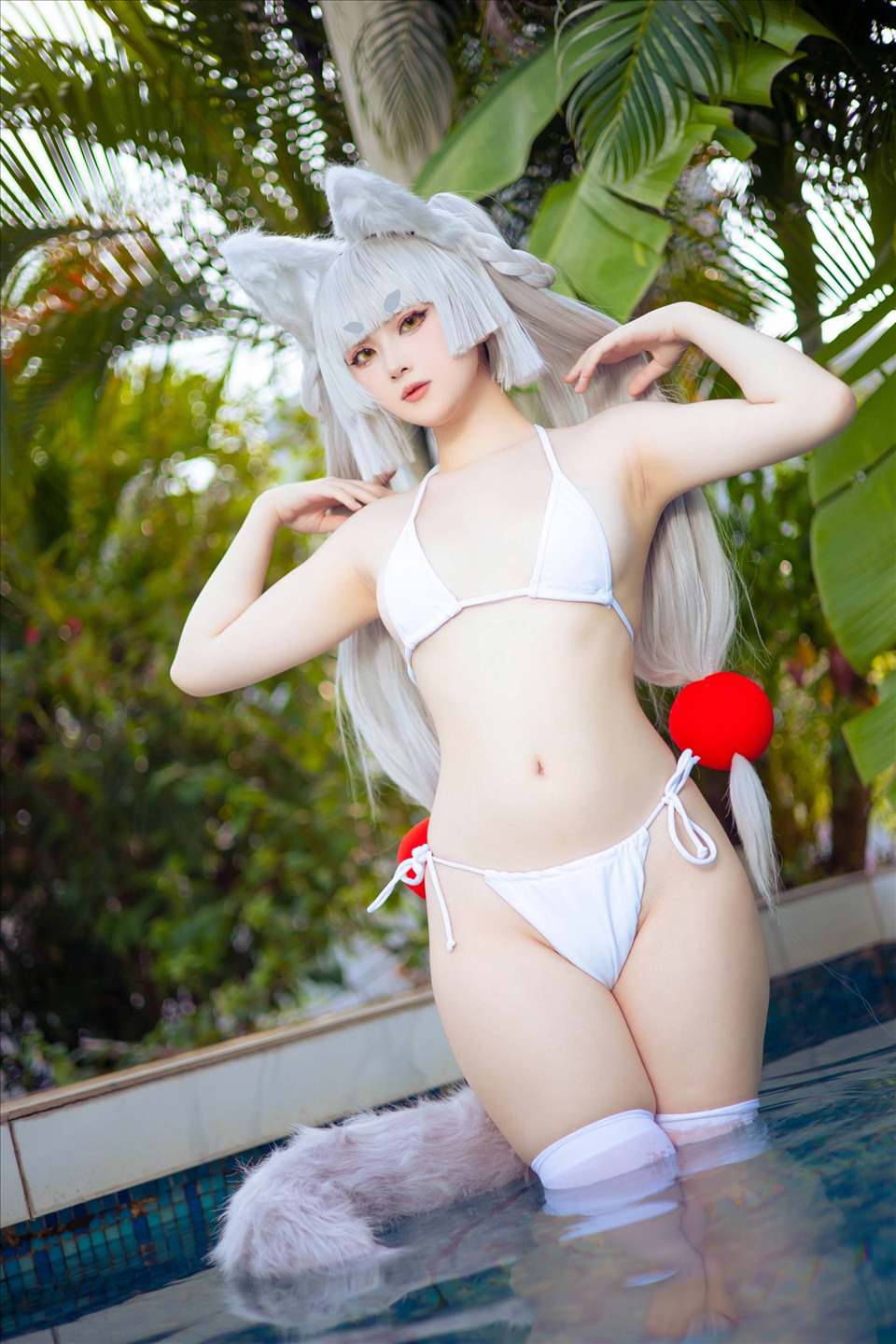 ネット上の人気者#島魚Yukako 獣耳白毛狐 ネット上の人気者-第5张