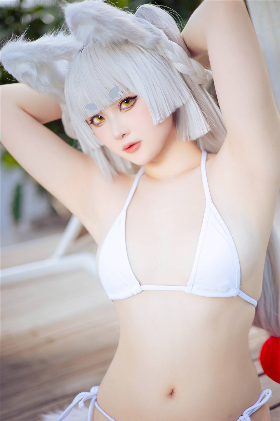 ネット上の人気者#島魚Yukako 獣耳白毛狐 ネット上の人気者-第18张