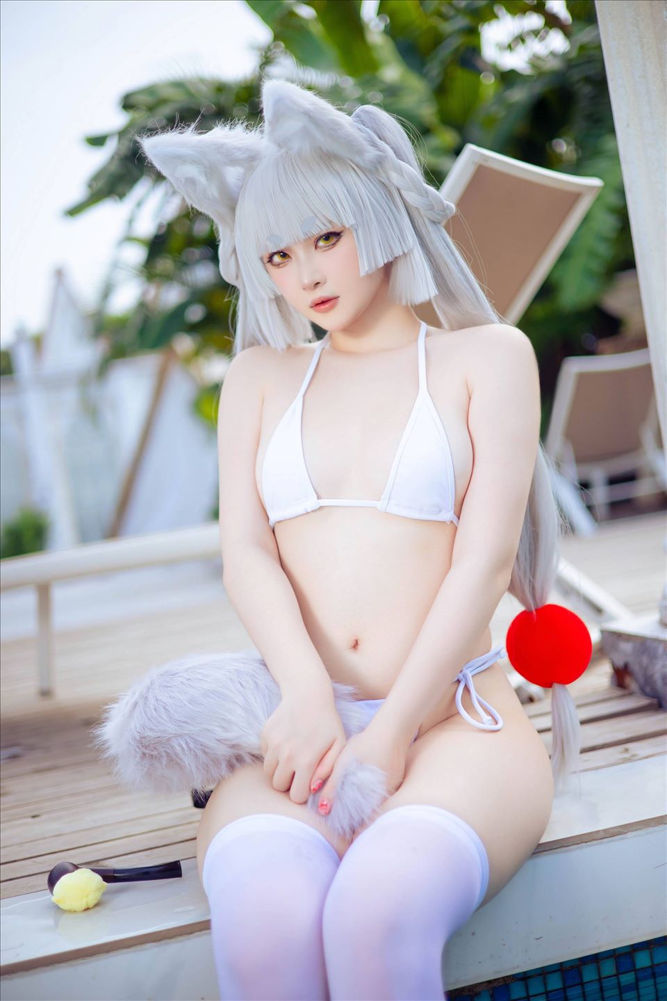 ネット上の人気者#島魚Yukako 獣耳白毛狐 ネット上の人気者-第16张