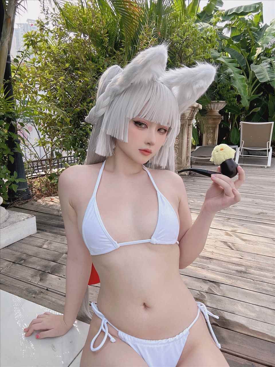 ネット上の人気者#島魚Yukako 獣耳白毛狐 ネット上の人気者-第11张